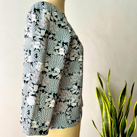 Anthropologie: Paul & Joe Sister Cat & Owl Blouse•Sz 2 - Picture 2 of 11